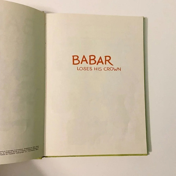 Vintage 1967 Babar  Loses His Crown Laurent De Brunhoff Random House Book - Picture 9 of 15